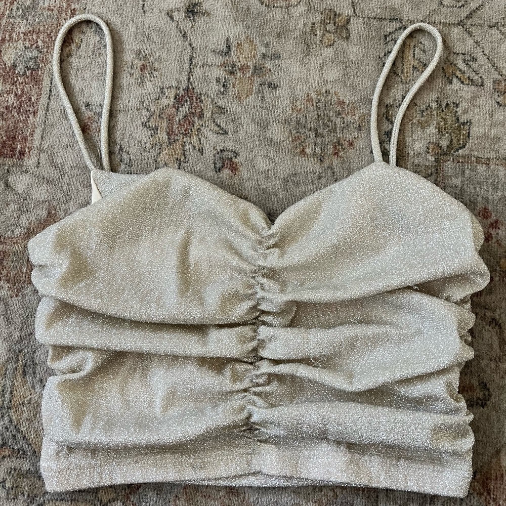 Princess Polly Elegant Cream Ruched Women's Top